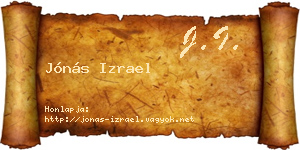 Jónás Izrael névjegykártya
